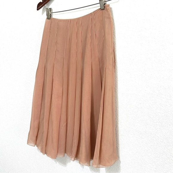 Akris Punto Woman 100% SILK Red Stripe Skirt Size 4 - Picture 4 of 14